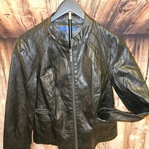 Apt. 9 Black Leather Zip-Up Jacket